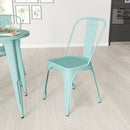 Wells Indoor/Outdoor Stacking Metal Dining Chair with Single Slat Back and Powder Coated Finish