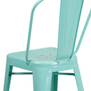 Stella 24" Metal Indoor-Outdoor Counter Stool with Vertical Slat Back and Integrated Footrest