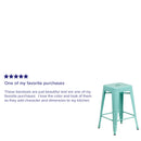 Newark Series 24" High Backless Metal Counter Height Stool with Square Seat for Indoor-Outdoor Use