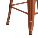 Newark Series 24" High Backless Metal Counter Height Stool with Square Seat for Indoor-Outdoor Use