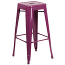 Newark Series 30" High Backless Metal Bar Height Stool with Square Seat for Indoor-Outdoor Use