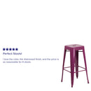 Newark Series 30" High Backless Metal Bar Height Stool with Square Seat for Indoor-Outdoor Use