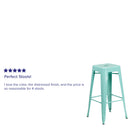 Newark Series 30" High Backless Metal Bar Height Stool with Square Seat for Indoor-Outdoor Use