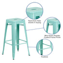 Newark Series 30" High Backless Metal Bar Height Stool with Square Seat for Indoor-Outdoor Use