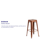 Newark Series 30" High Backless Metal Bar Height Stool with Square Seat for Indoor-Outdoor Use