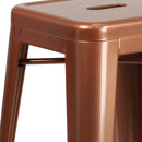 Newark Series 30" High Backless Metal Bar Height Stool with Square Seat for Indoor-Outdoor Use