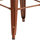Newark Series 30" High Backless Metal Bar Height Stool with Square Seat for Indoor-Outdoor Use
