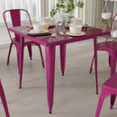 Nash 31.5" Square Metal Table for Indoor and Outdoor Use