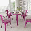 Nash 31.5" Square Metal Table for Indoor and Outdoor Use