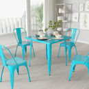 Nash 31.5" Square Metal Table for Indoor and Outdoor Use