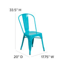 Wells Indoor/Outdoor Stacking Metal Dining Chair with Single Slat Back and Powder Coated Finish