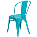 Wells Indoor/Outdoor Stacking Metal Dining Chair with Single Slat Back and Powder Coated Finish