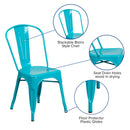 Wells Indoor/Outdoor Stacking Metal Dining Chair with Single Slat Back and Powder Coated Finish