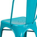 Wells Indoor/Outdoor Stacking Metal Dining Chair with Single Slat Back and Powder Coated Finish