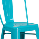 Stella 30" Metal Indoor-Outdoor Barstool with Vertical Slat Back and Integrated Footrest