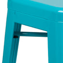 Newark Series 30" High Backless Metal Bar Height Stool with Square Seat for Indoor-Outdoor Use