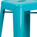 Newark Series 30" High Backless Metal Bar Height Stool with Square Seat for Indoor-Outdoor Use