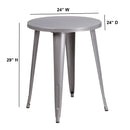 Calgary 24" Round Metal Table for Indoor and Outdoor Use