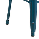 Elba Series Metal 30" Bar Height Stool with Distressed Powder Coated Finish and Integrated Floor Glides