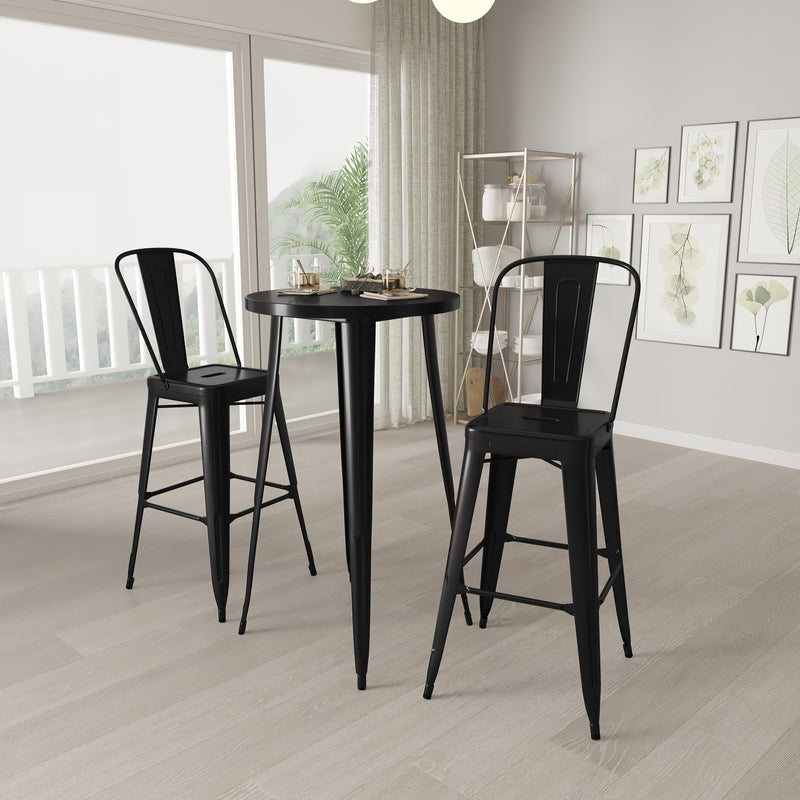 Pasadena 3 Piece Outdoor Dining Set with Bar Height Table and Stools