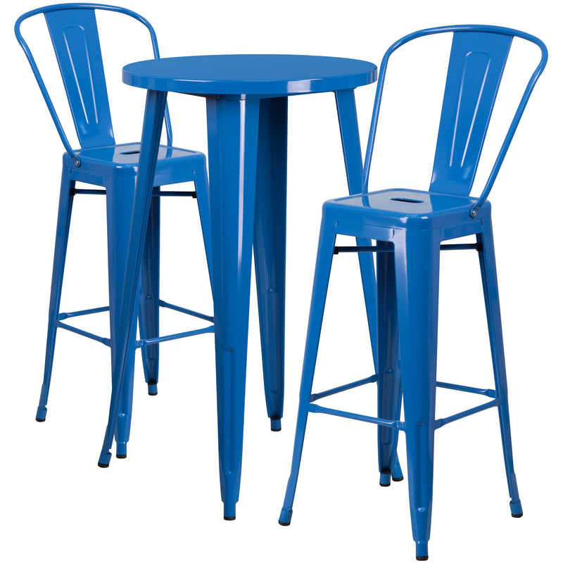 Pasadena 3 Piece Outdoor Dining Set with Bar Height Table and Stools