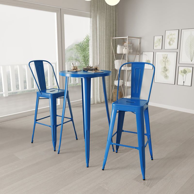Pasadena 3 Piece Outdoor Dining Set with Bar Height Table and Stools