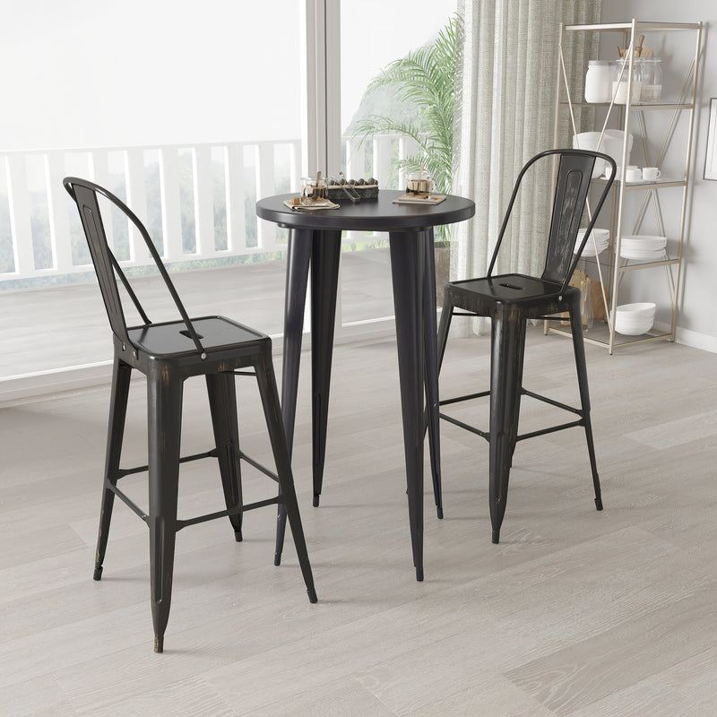 Pasadena 3 Piece Outdoor Dining Set with Bar Height Table and Stools