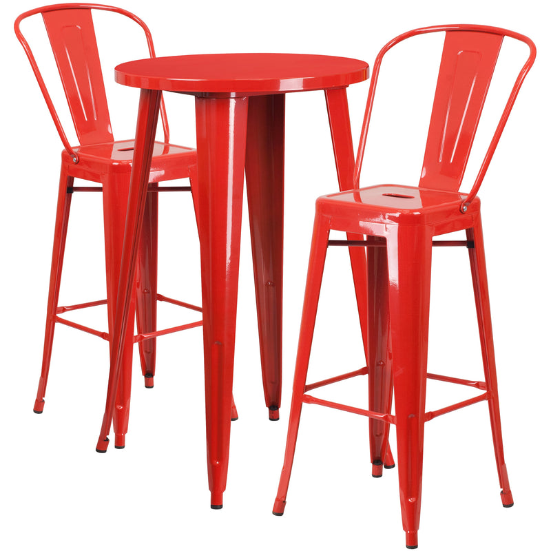 Pasadena 3 Piece Outdoor Dining Set with Bar Height Table and Stools