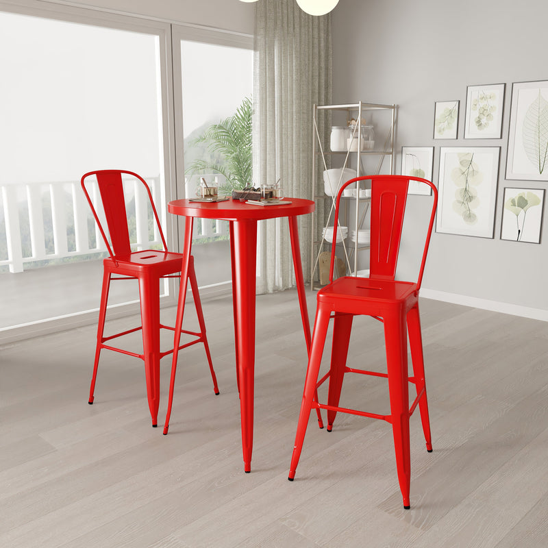 Pasadena 3 Piece Outdoor Dining Set with Bar Height Table and Stools