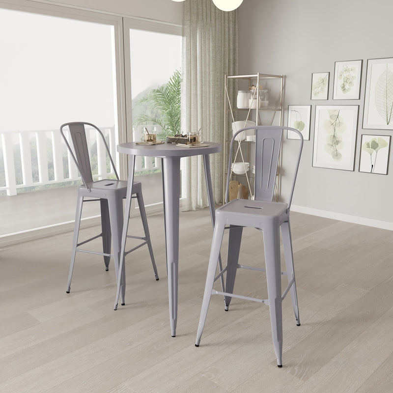 Pasadena 3 Piece Outdoor Dining Set with Bar Height Table and Stools