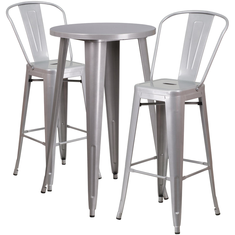 Pasadena 3 Piece Outdoor Dining Set with Bar Height Table and Stools