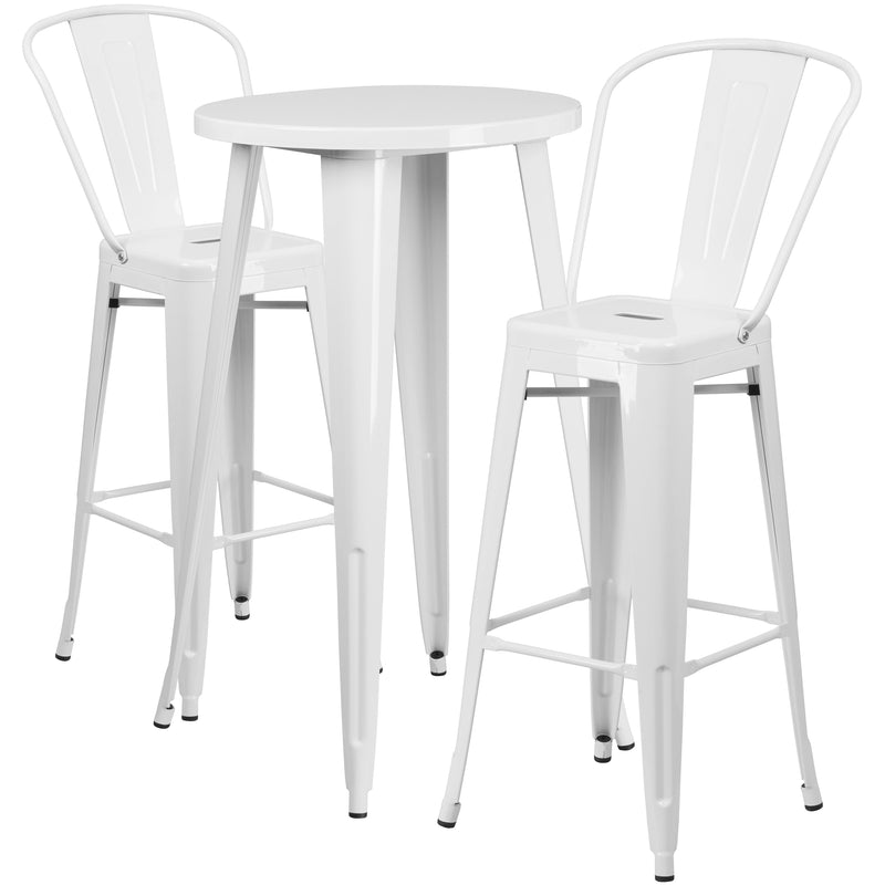 Pasadena 3 Piece Outdoor Dining Set with Bar Height Table and Stools