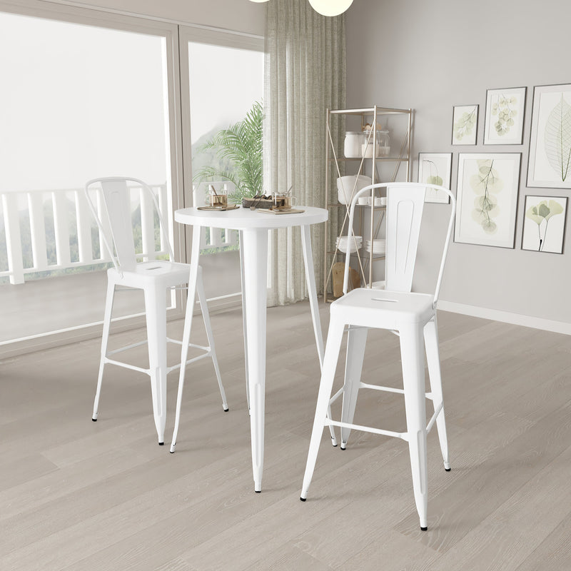 Pasadena 3 Piece Outdoor Dining Set with Bar Height Table and Stools