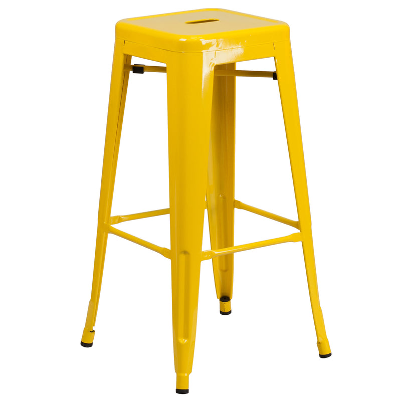 Giosetta 3 Piece Aged Patio Set with Table and 2 Backless Stools - Powder Coated Metal Frames for Indoor and Outdoor Use