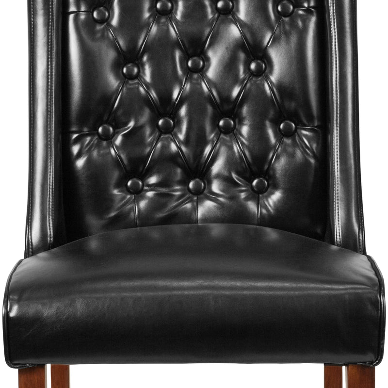 Harmony Button Tufted Parsons Chair with Side Panel Detail
