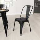 Amsterdam Metal Dining Chair With Curved Vertical Slatted Back And Square Seat