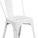 Amsterdam Metal Dining Chair With Curved Vertical Slatted Back And Square Seat