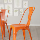 Amsterdam Metal Dining Chair With Curved Vertical Slatted Back And Square Seat