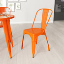 Amsterdam Metal Dining Chair With Curved Vertical Slatted Back And Square Seat