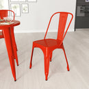 Amsterdam Metal Dining Chair With Curved Vertical Slatted Back And Square Seat