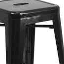 Newark Series 24" High Backless Metal Counter Height Stool with Square Seat for Indoor-Outdoor Use