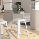 Newark Series 24" High Backless Metal Counter Height Stool with Square Seat for Indoor-Outdoor Use