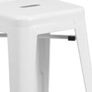 Newark Series 24" High Backless Metal Counter Height Stool with Square Seat for Indoor-Outdoor Use
