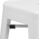 Newark Series 24" High Backless Metal Counter Height Stool with Square Seat for Indoor-Outdoor Use