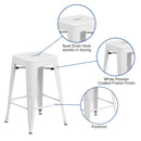 Newark Series 24" High Backless Metal Counter Height Stool with Square Seat for Indoor-Outdoor Use