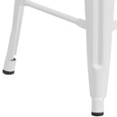 Newark Series 24" High Backless Metal Counter Height Stool with Square Seat for Indoor-Outdoor Use