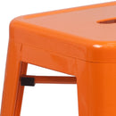Newark Series 24" High Backless Metal Counter Height Stool with Square Seat for Indoor-Outdoor Use