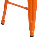 Newark Series 24" High Backless Metal Counter Height Stool with Square Seat for Indoor-Outdoor Use