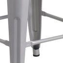 Newark Series 24" High Backless Metal Counter Height Stool with Square Seat for Indoor-Outdoor Use