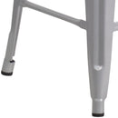 Newark Series 24" High Backless Metal Counter Height Stool with Square Seat for Indoor-Outdoor Use
